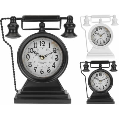 ZEGAR RETRO TELEFON - czarny